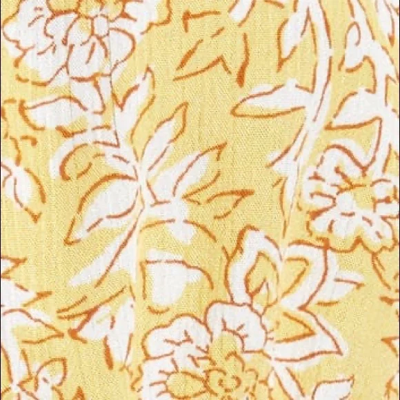 Billabong Straight Seas Floral Print Crop Top Yellow Size Large NWT - Picture 7 of 8